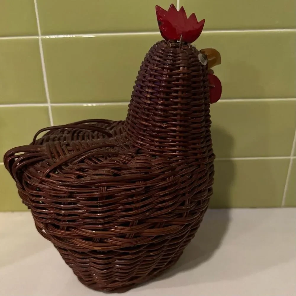 Vintage Wicker Chicken Basket